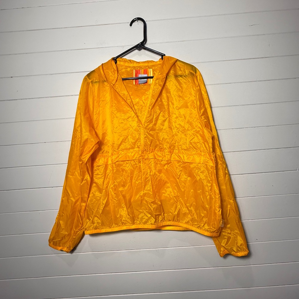 Nike Anorak Windbreaker Jacket Girls XL 16-18 Orange Hooded Pullover Vintage Y2K